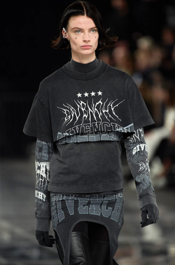 Givenchy Gothic Graphic Print Layered Longsleeve