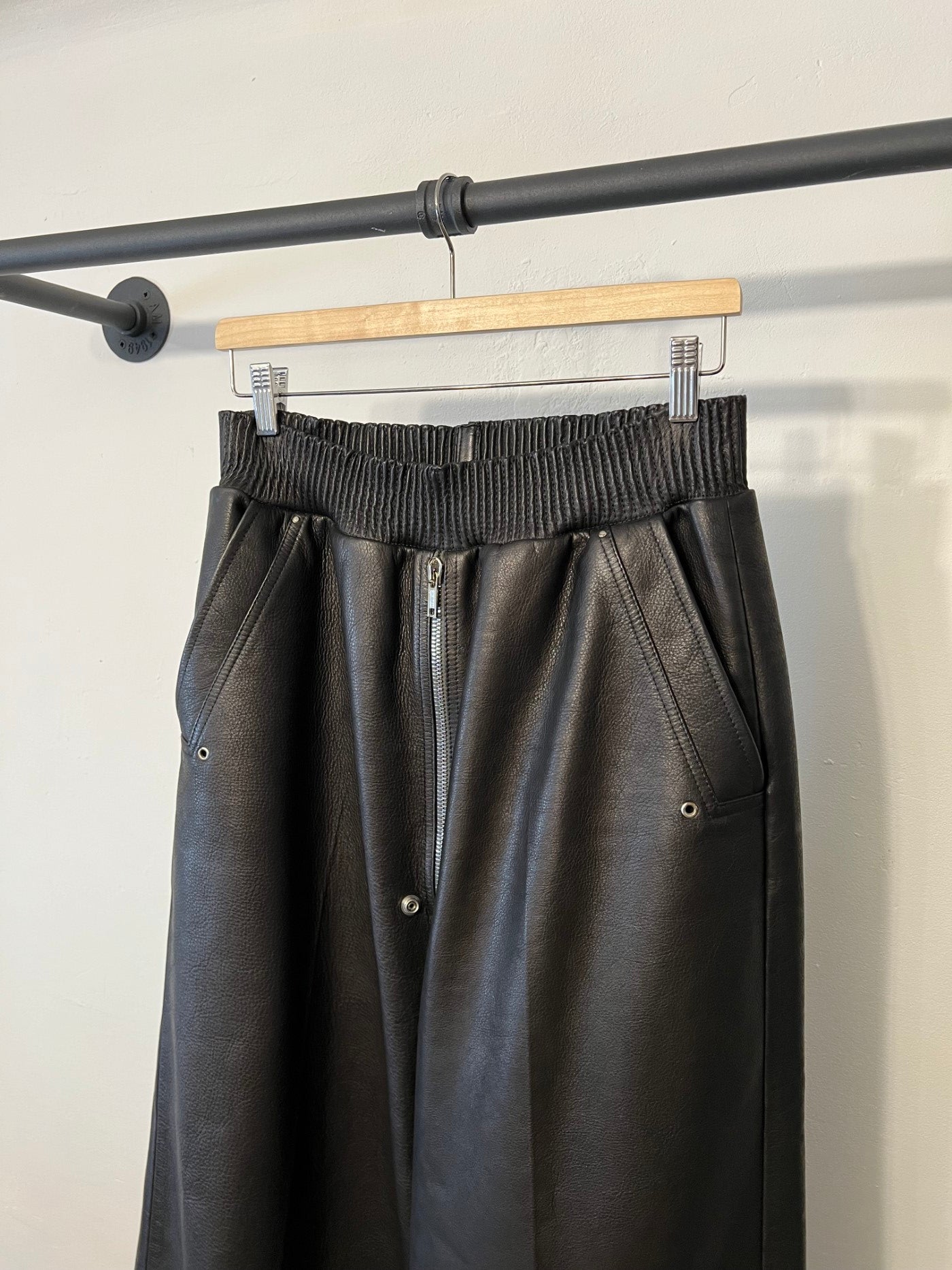 Rick Owens Geth Bela wide leg leather pants