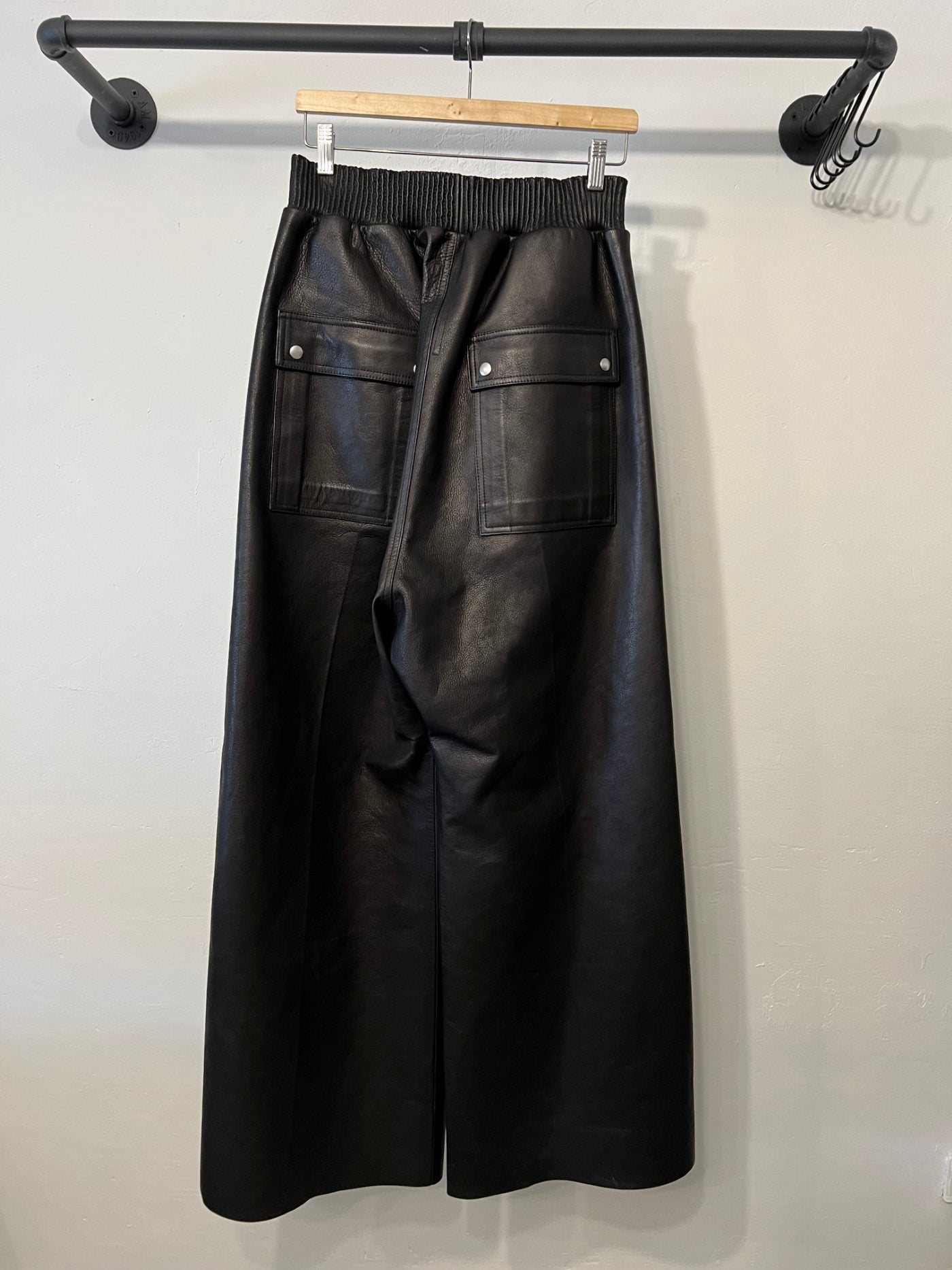 Rick Owens Geth Bela wide leg leather pants