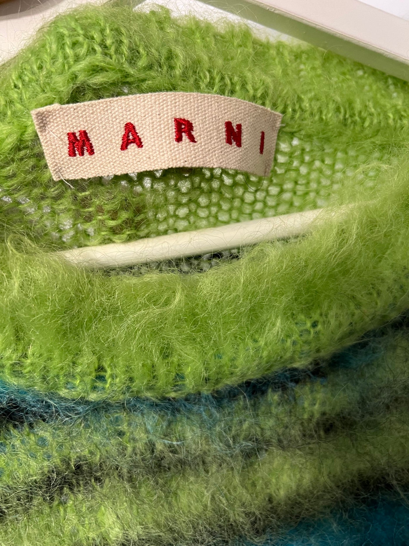 Marni Fuzzy Wuzzy Crewneck Green Bleu