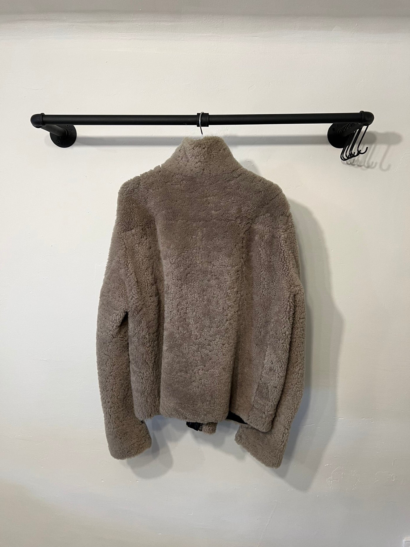 Rick Owens Shearling Jacket Asymmetric Zip