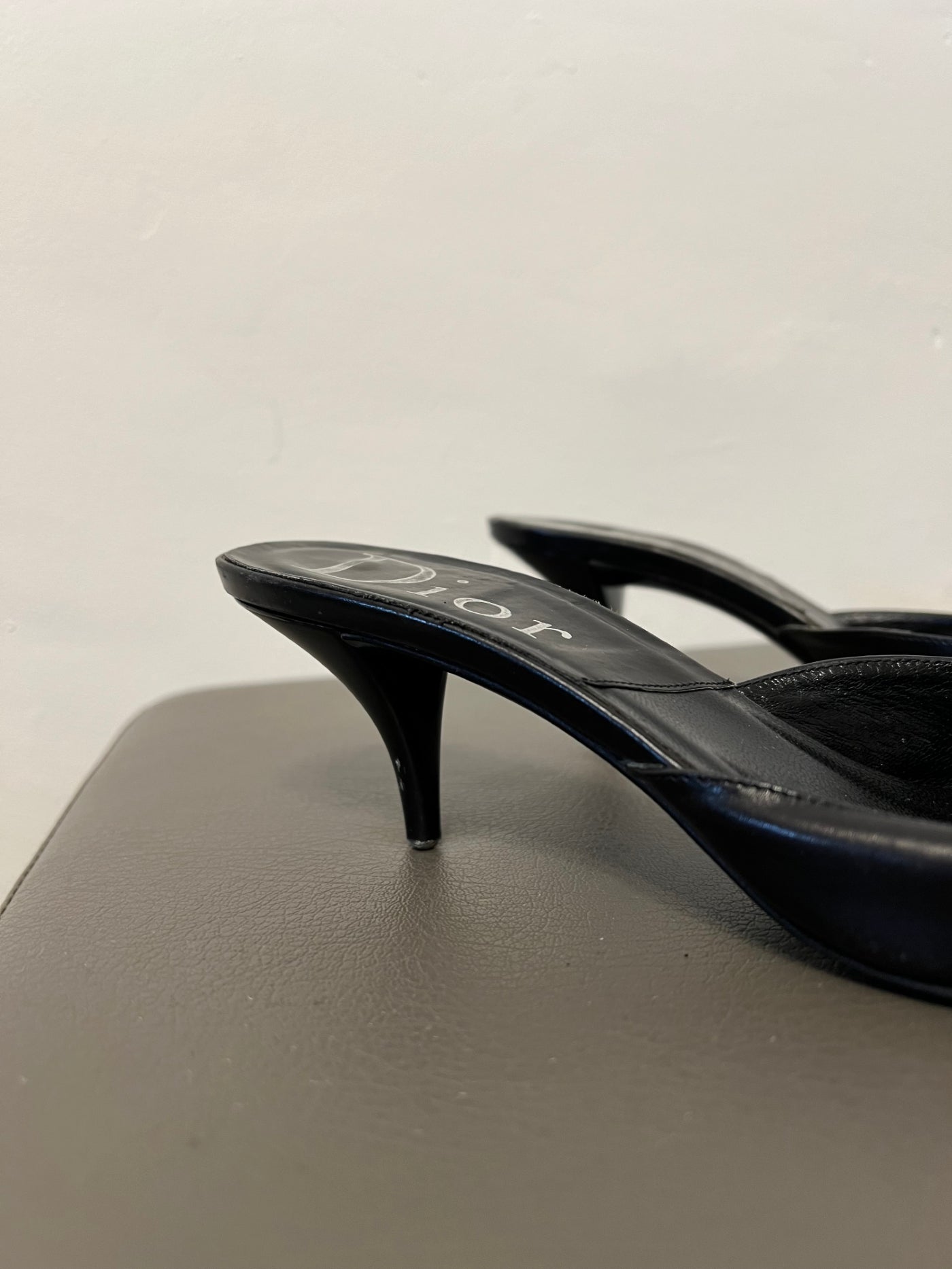 Dior black leather mules vintage