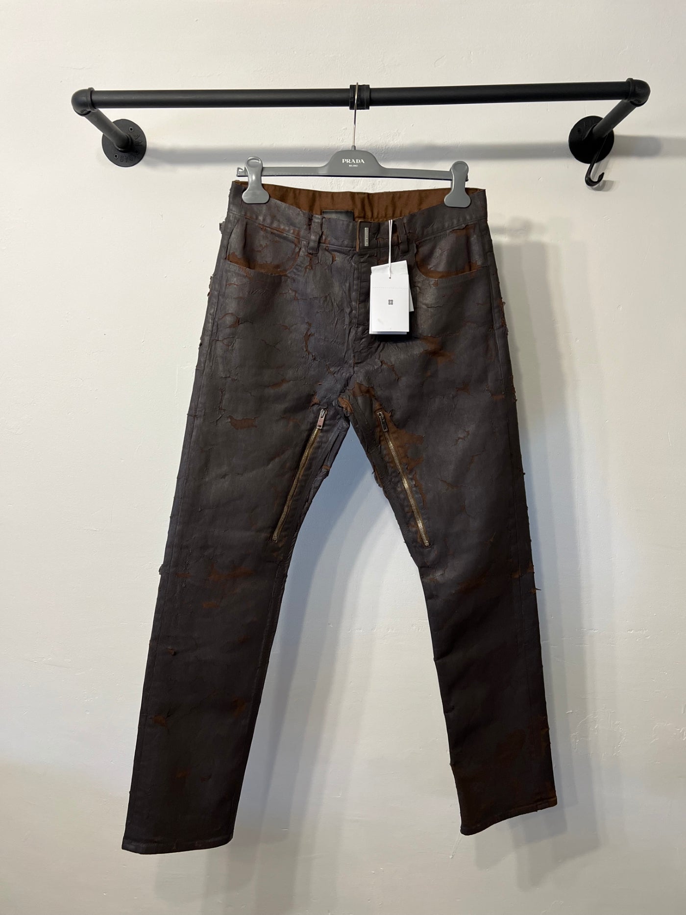 Givenchy Crackled Zip Jeans