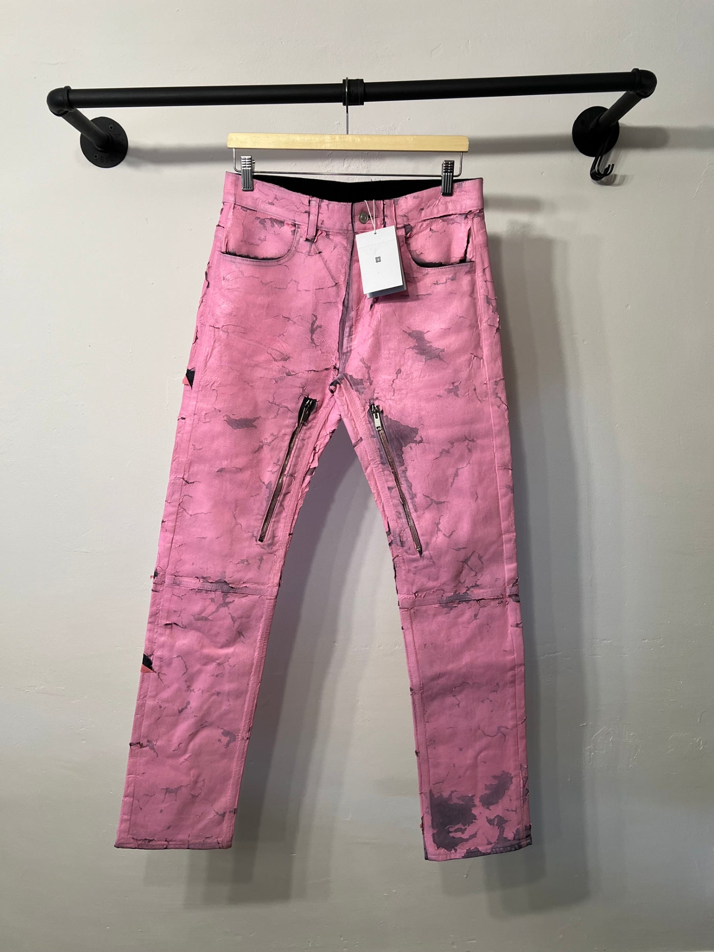 Givenchy Crackled Zip Jeans