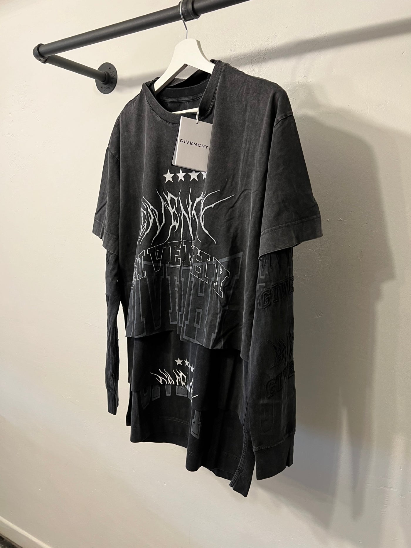 Givenchy Gothic Graphic Print Layered Longsleeve