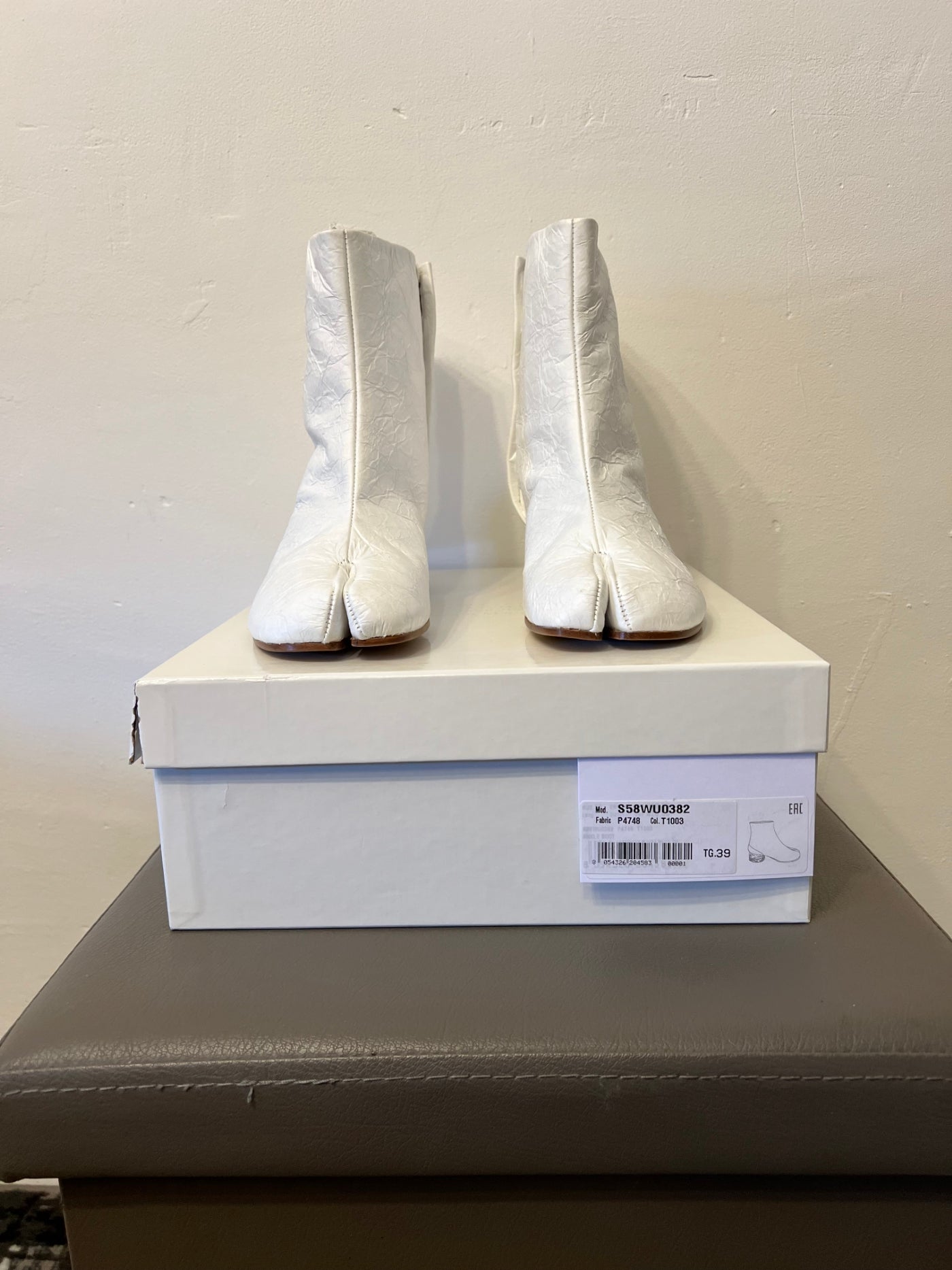 Maison Margiela Tabi Split-Toe Textured-Leather Boots