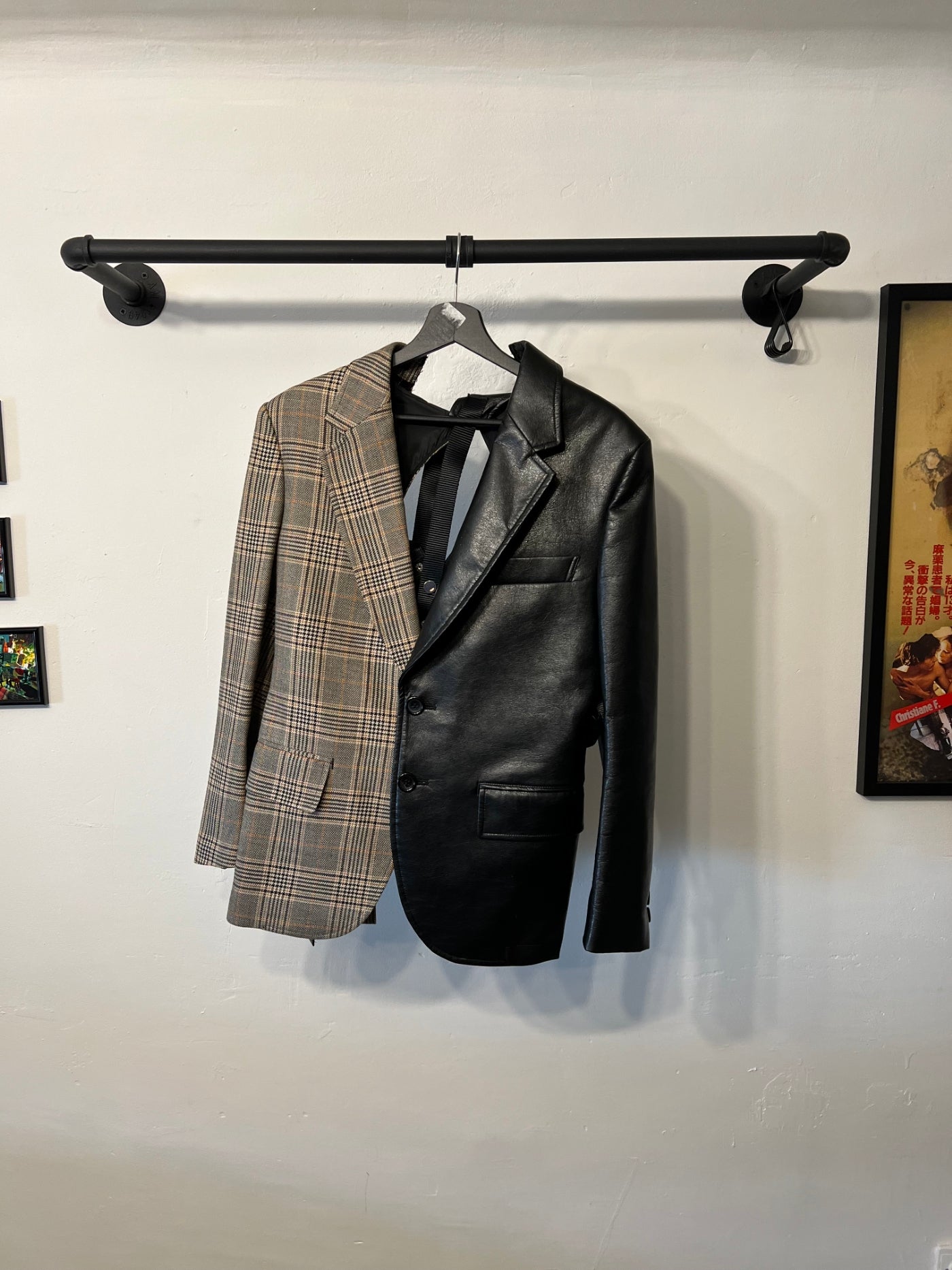 Junya Watanabe Leather Plaid Bondage Blazer