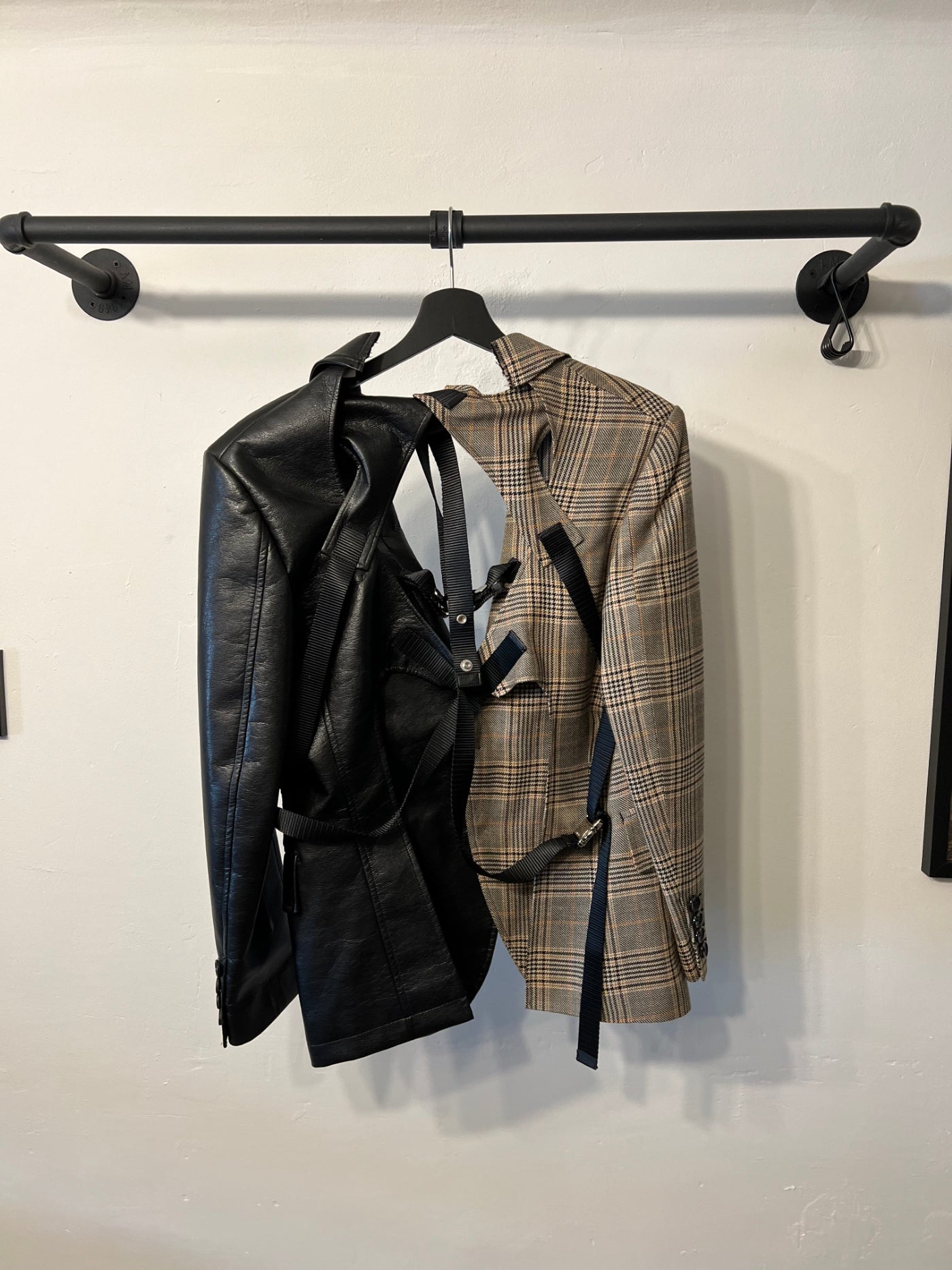 Junya Watanabe Leather Plaid Bondage Blazer